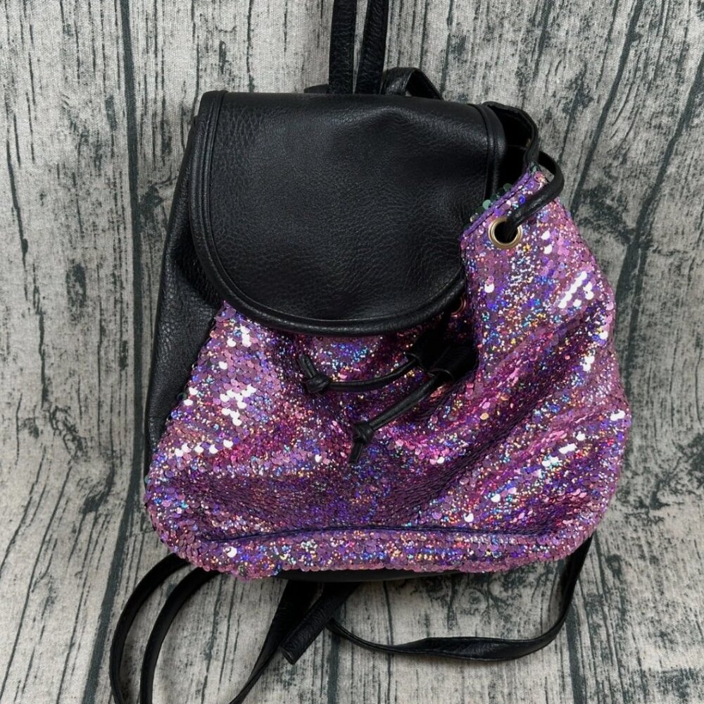 Girls Shining Glitter Mini Backpack Purse Unbranded